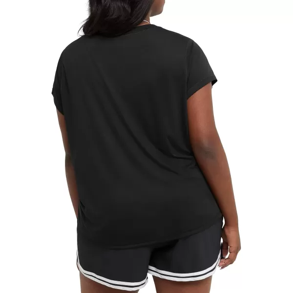 imageChampion WomenS Tshirt Classic Sport MoistureWicking Tshirt Athletic Top For Women Plus Size AvailableBlack Reflective C Logo