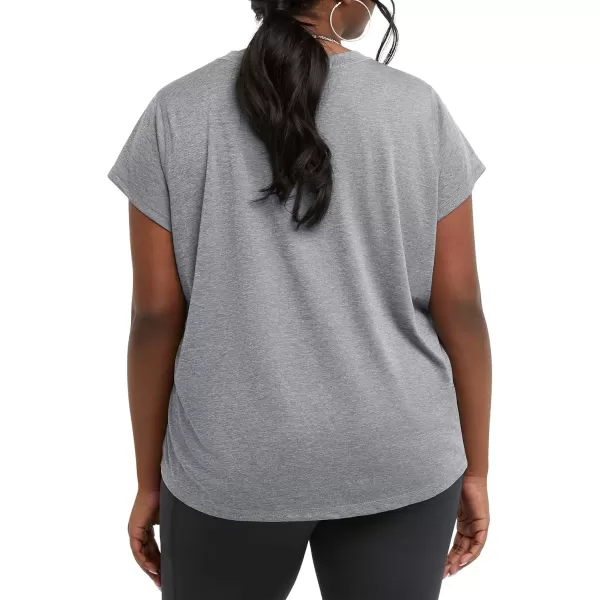 imageChampion WomenS Tshirt Classic Sport MoistureWicking Tshirt Athletic Top For Women Plus Size AvailableTinted Carbon Grey Heather C Logo