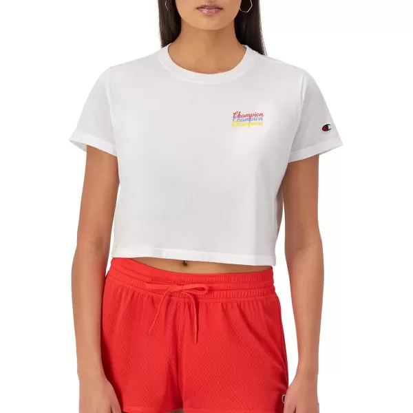 imageChampion WomenS Tshirt Tailgate Tshirt Comfortable Lightweight Graphic TShirt For WomenWhite Cursive Script