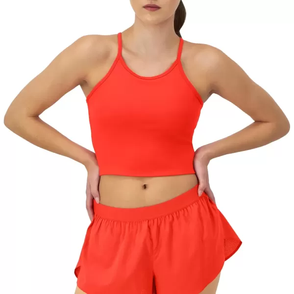 imageChampion Womens Cami Soft Touch Longline Cami with Shelf Bra For Women Anti Odor Tank TopSolar Crimson