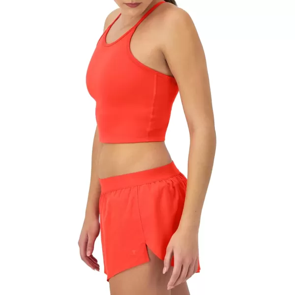 imageChampion Womens Cami Soft Touch Longline Cami with Shelf Bra For Women Anti Odor Tank TopSolar Crimson