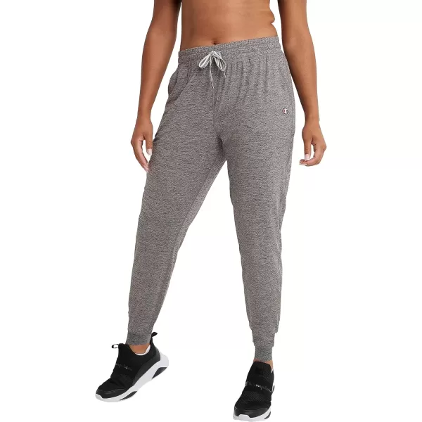 imageChampion Womens Soft Touch MoistureWicking Jogger 25quot PantsEbony Heather C Patch Logo