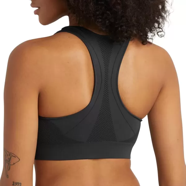 imageChampion Womens Sports Bra Infinity Racerback Moderate Support Seamless Sports Bra for WomenBlack