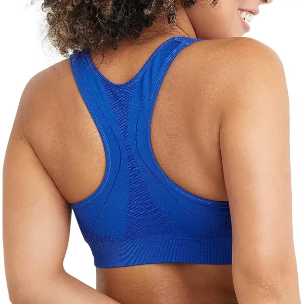 imageChampion Womens Sports Bra Infinity Racerback Moderate Support Seamless Sports Bra for WomenFlight Blue