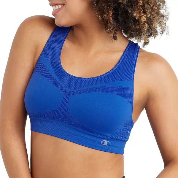 imageChampion Womens Sports Bra Infinity Racerback Moderate Support Seamless Sports Bra for WomenFlight Blue