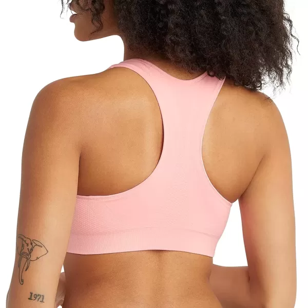 imageChampion Womens Sports Bra Infinity Racerback Moderate Support Seamless Sports Bra for WomenPink Bow