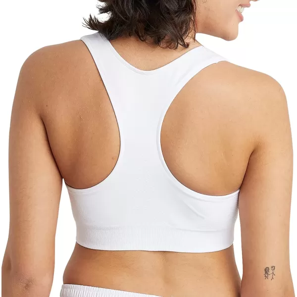 imageChampion Womens Sports Bra Infinity Racerback Moderate Support Seamless Sports Bra for WomenWhite