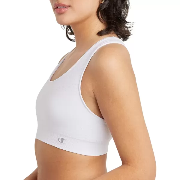 imageChampion Womens Sports Bra Infinity Racerback Moderate Support Seamless Sports Bra for WomenWhite