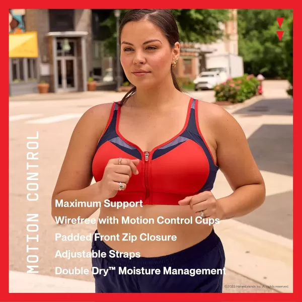 imageChampion Womens Sports Bra Motion Control Zip Highimpact Sports Bra Wirefree Bra for WomenSurf the Web