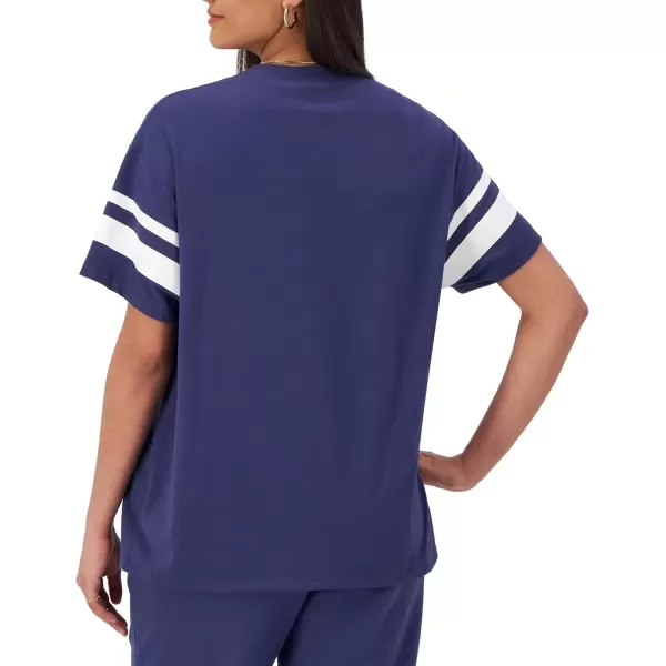imageChampion Womens Tshirt Classic Oversized Tshirt Soft and Comfortable Tee Shirt For WomenBlown Glass Blue Stripe Arched Champion