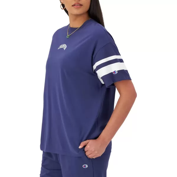 imageChampion Womens Tshirt Classic Oversized Tshirt Soft and Comfortable Tee Shirt For WomenBlown Glass Blue Stripe Arched Champion