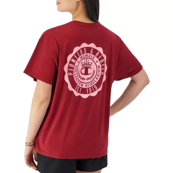 imageChampion Womens Tshirt Classic Oversized Tshirt Soft and Comfortable Tee Shirt For WomenCardinal Champion Collegiate Laurel