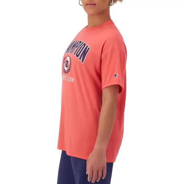 imageChampion Womens Tshirt Classic Oversized Tshirt Soft and Comfortable Tee Shirt For WomenHigh Tide Coral Stripe Arched Champion