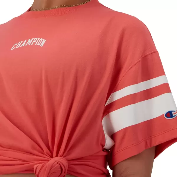 imageChampion Womens Tshirt Classic Oversized Tshirt Soft and Comfortable Tee Shirt For WomenHigh Tide Coral Stripe Arched Champion