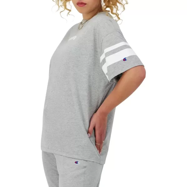 imageChampion Womens Tshirt Classic Oversized Tshirt Soft and Comfortable Tee Shirt For WomenOxford Gray Stripe Arched Champion