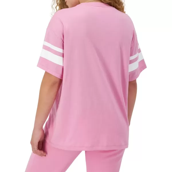 imageChampion Womens Tshirt Classic Oversized Tshirt Soft and Comfortable Tee Shirt For WomenSpirited Pink Stripe Arched Champion