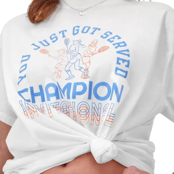 imageChampion Womens Tshirt Classic Oversized Tshirt Soft and Comfortable Tee Shirt For WomenWhite Just Got Served