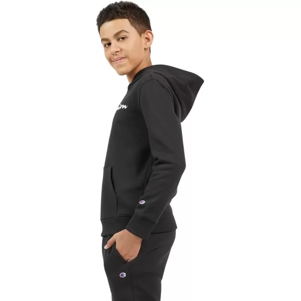 imageChampion Boys Hoodie for Kids Sweatshirt Fleece Youth Pullover With HoodBlack Signature