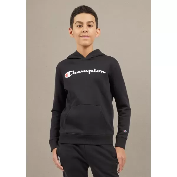 imageChampion Boys Hoodie for Kids Sweatshirt Fleece Youth Pullover With HoodSignature Black