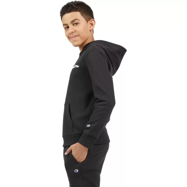 imageChampion Boys Hoodie for Kids Sweatshirt Fleece Youth Pullover With HoodSignature Black