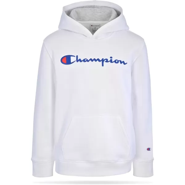 imageChampion Boys Hoodie for Kids Sweatshirt Fleece Youth Pullover With HoodSignature Bright White