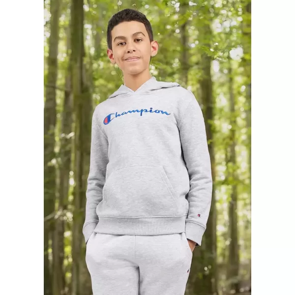 imageChampion Boys Hoodie for Kids Sweatshirt Fleece Youth Pullover With HoodSignature Grey Heather