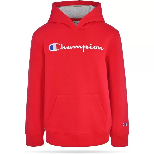 imageChampion Boys Hoodie for Kids Sweatshirt Fleece Youth Pullover With HoodSignature Lychee Red