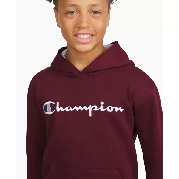 imageChampion Boys Hoodie for Kids Sweatshirt Fleece Youth Pullover With HoodWine