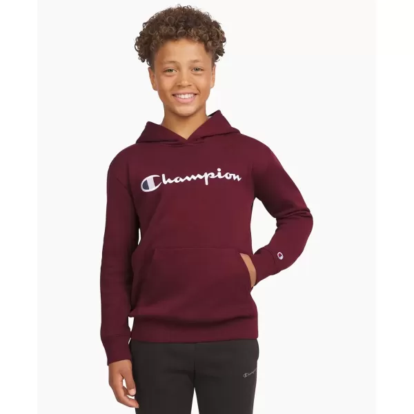 imageChampion Boys Hoodie for Kids Sweatshirt Fleece Youth Pullover With HoodWine
