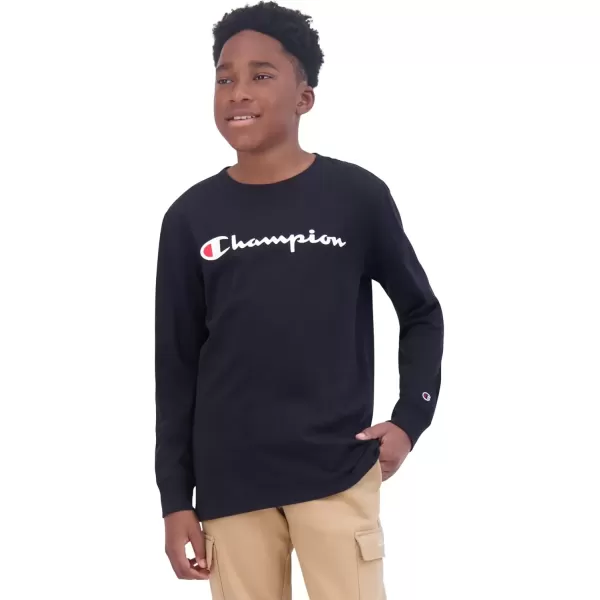 imageChampion Boys Long Sleeve Tee Shirt Kids TopsSignature Black