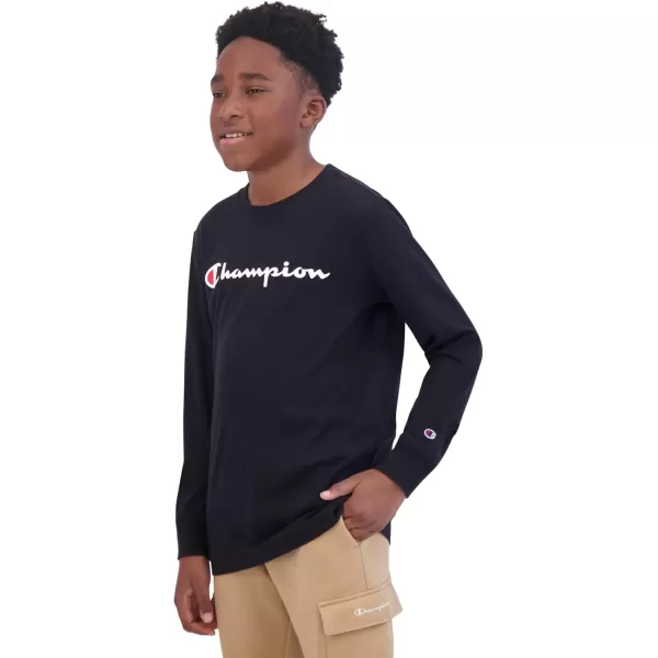 imageChampion Boys Long Sleeve Tee Shirt Kids TopsSignature Black