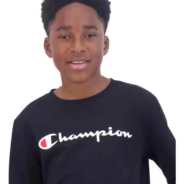 imageChampion Boys Long Sleeve Tee Shirt Kids TopsSignature Black