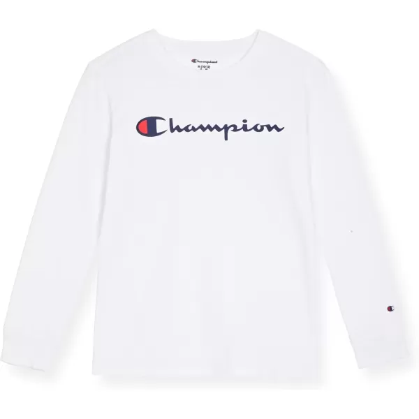 imageChampion Boys Long Sleeve Tee Shirt Kids TopsSignature Bright White
