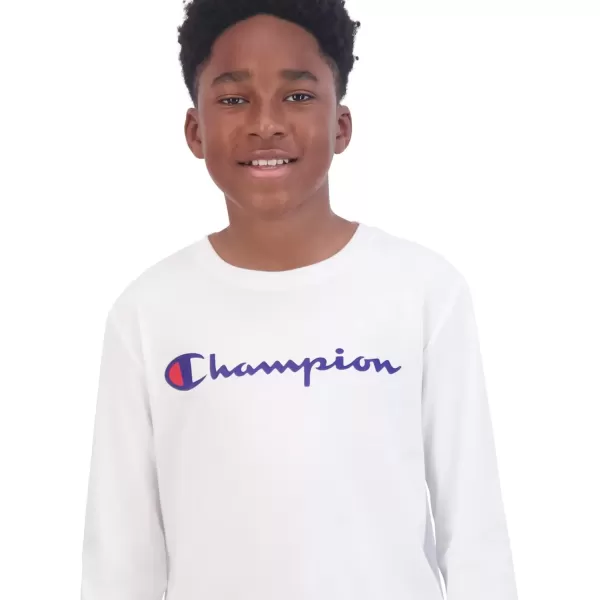 imageChampion Boys Long Sleeve Tee Shirt Kids TopsSignature Bright White