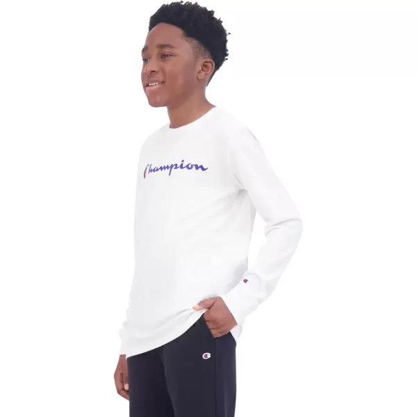 imageChampion Boys Long Sleeve Tee Shirt Kids TopsSignature Bright White