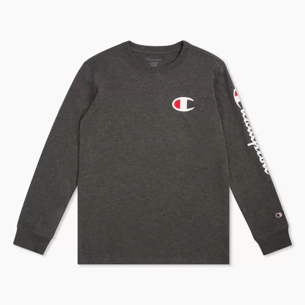 imageChampion Boys Long Sleeve Tee Shirt Kids TopsSignature Charcoal Heather