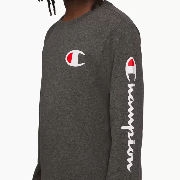 imageChampion Boys Long Sleeve Tee Shirt Kids TopsSignature Charcoal Heather