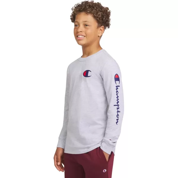 imageChampion Boys Long Sleeve Tee Shirt Kids TopsSignature Grey Heather
