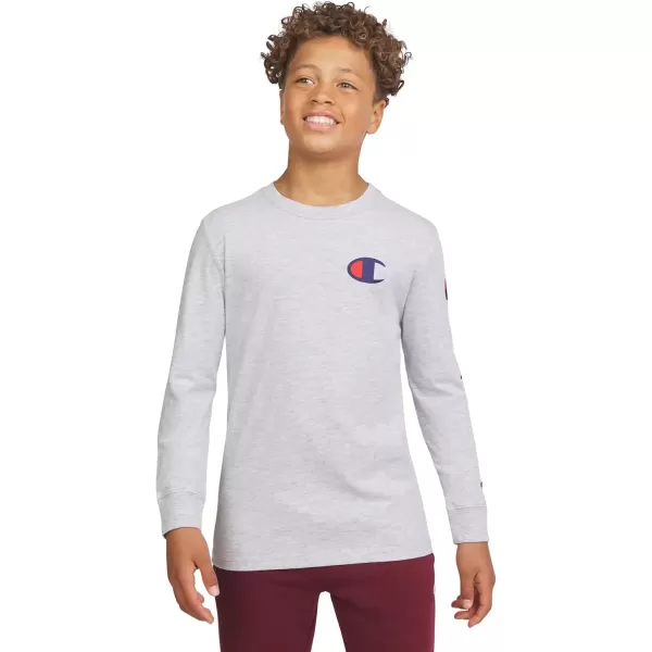 imageChampion Boys Long Sleeve Tee Shirt Kids TopsSignature Grey Heather