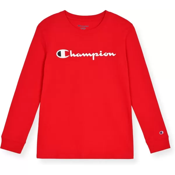 imageChampion Boys Long Sleeve Tee Shirt Kids TopsSignature Lychee Red