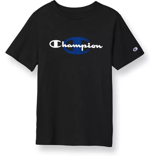 imageChampion Boys Short Sleeve TShirtBlack C  Script Large