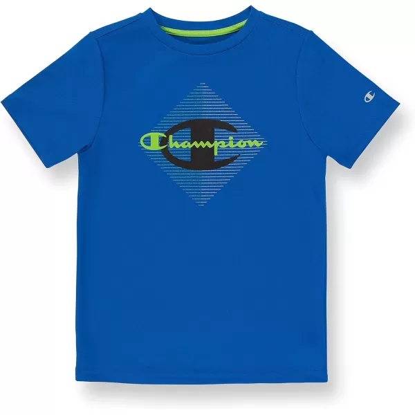 imageChampion Boys Short Sleeve TShirtLiving in Blue Script Over Diamond C Logo
