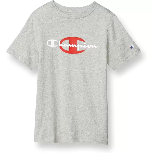 imageChampion Boys Short Sleeve TShirtOxford Grey Heather C  Script Large