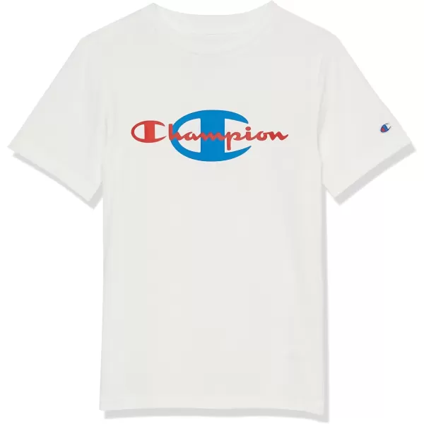 imageChampion Boys Short Sleeve TShirtWhite C  Script Large