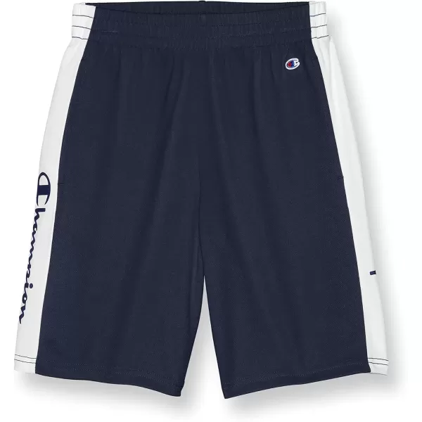 imageChampion Boys Shorts Athletic Shorts for Boys Lightweight Shorts for Kids Graphics 8quotNavyWhite Script
