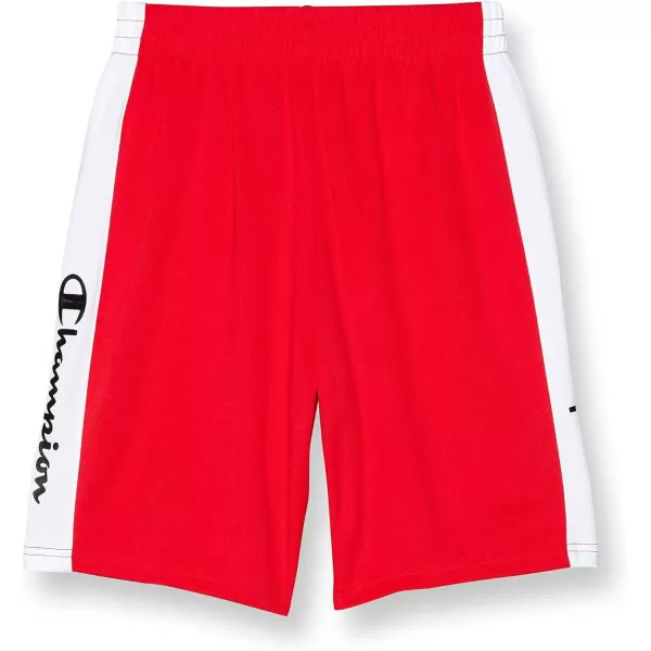 imageChampion Boys Shorts Athletic Shorts for Boys Lightweight Shorts for Kids Graphics 8quotScarletWhite Script