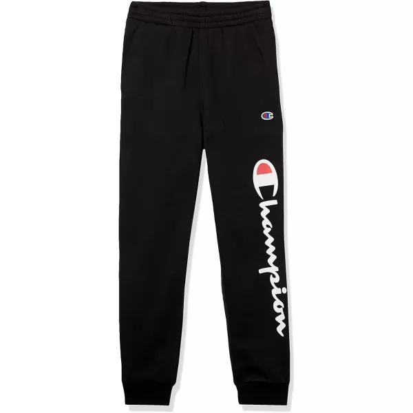 imageChampion Boys Sweatpant Heritage Collection Slim Fit Brushed Fleece Boys Joggers for KidsBlack Script