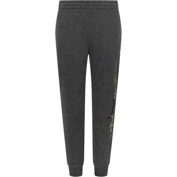 imageChampion Boys Sweatpant Heritage Collection Slim Fit Brushed Fleece Boys Joggers for KidsGranite Heather Camo Script