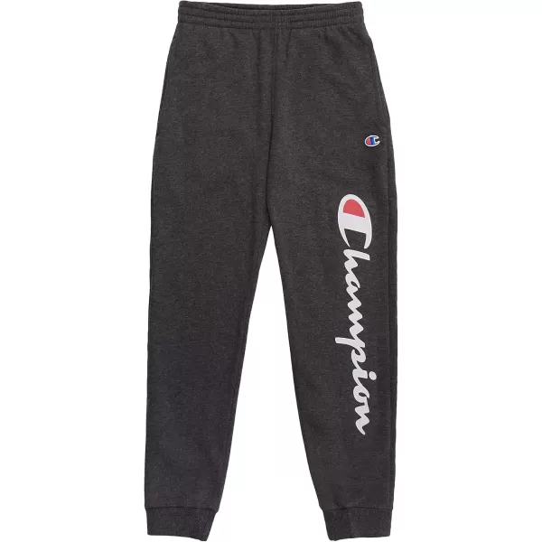 imageChampion Boys Sweatpant Heritage Collection Slim Fit Brushed Fleece Boys Joggers for KidsGranite Heather Script