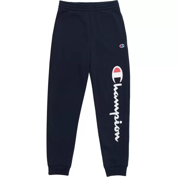 imageChampion Boys Sweatpant Heritage Collection Slim Fit Brushed Fleece Boys Joggers for KidsNavy Script